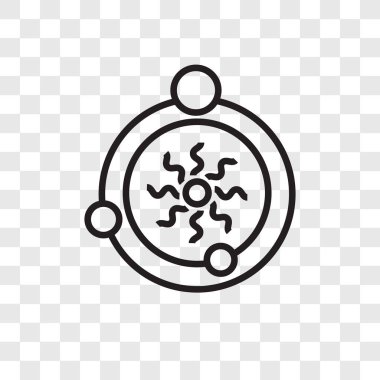 Saydam arka plan üzerinde güneş sistemi logo tasarımı izole güneş sistemi vektör simgesi