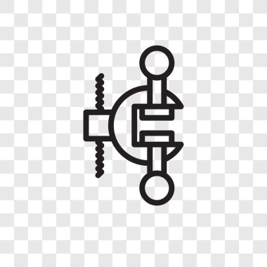 Saydam arka plan üzerinde kelepçe logo tasarımı izole kelepçe vektör simgesi