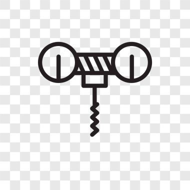 Saydam arka plan üzerinde tirbuşon logo tasarımı izole tirbuşon vektör simgesi