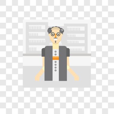 Saydam arka plan üzerinde bilim adamı izole bilim adamı vektör simgesi 