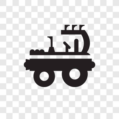 Saydam arka plan üzerinde traktör izole traktör vektör simgesi 