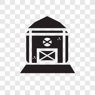 Saydam arka plan üzerinde ahır logosu d izole ahır vektör simgesi