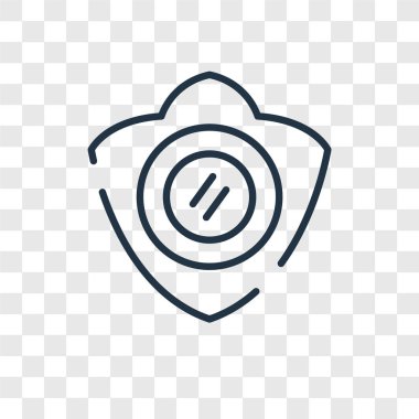 Saydam arka plan üzerinde kalkan logo tasarımı izole kalkan vektör simgesi