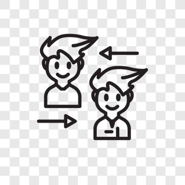 Saydam arka plan üzerinde çalışanların logo tasarımı izole çalışanlar vektör simgesi