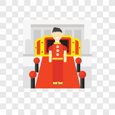 Saydam arka plan üzerinde kapıcı izole kapıcı vektör simgesi 