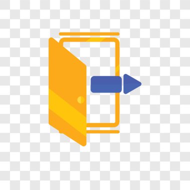 Saydam arka plan üzerinde çıkış logosu d izole vektör simge çıkmak