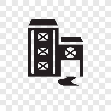 Saydam arka plan üzerinde izole vektör simgesi bina, Buildin