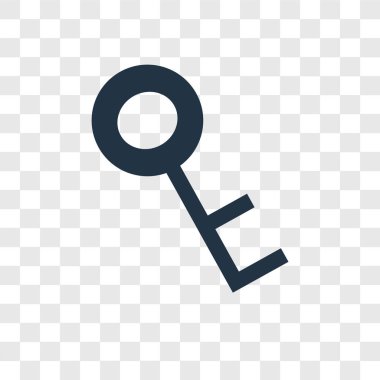 Saydam arka plan üzerinde anahtar logo tasarımı izole anahtar vektör simgesi