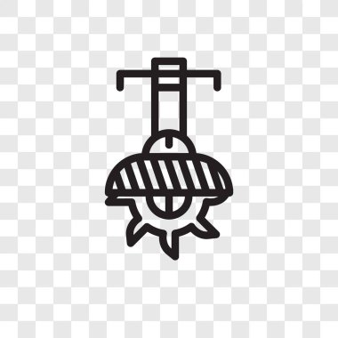 Saydam arka plan üzerinde daire testere logo tasarımı izole daire testere vektör simgesi