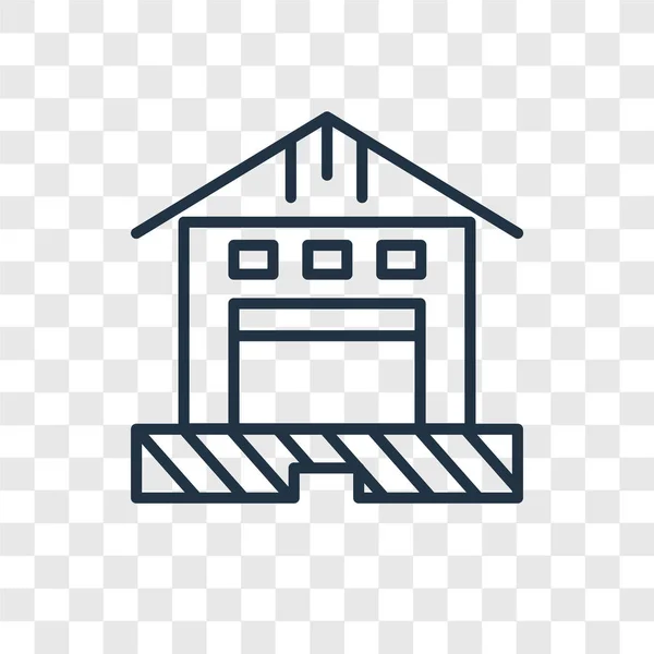 倉庫の倉庫のロゴデザイン、透明な背景に分離されたベクトルのアイコン — ストックベクタ