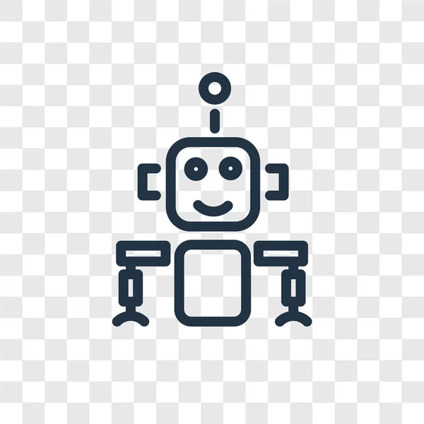 Robot vektor ikonen isolerad på transparent bakgrund, Robot Logotypdesign — Stock vektor