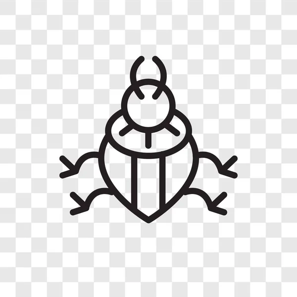 Icona vettoriale dello scarafaggio isolata su sfondo trasparente, design del logo dello scarafaggio — Vettoriale Stock