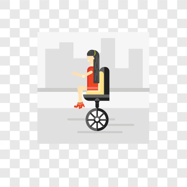 Icona vettoriale monociclo isolata su sfondo trasparente, Unicycl — Vettoriale Stock