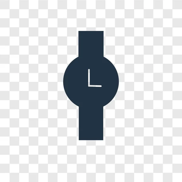 Icona vettoriale dell'orologio da polso isolata su sfondo trasparente, design del logo dell'orologio da polso — Vettoriale Stock