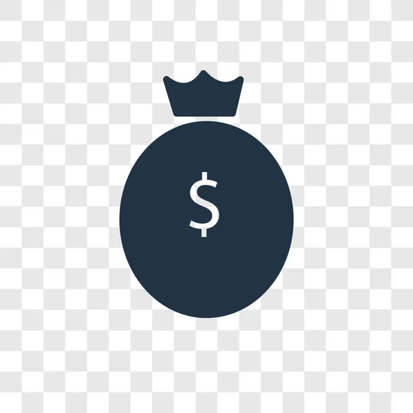 Pieniądze torba wektor ikona na białym tle na przezroczystym tle, projektowanie logo worek pieniędzy — Wektor stockowy