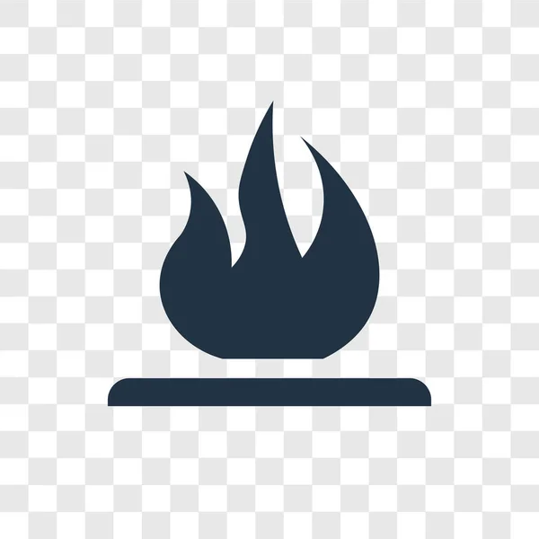 Ícone de vetor de fogo sobre linha isolado em fundo transparente, projeto de logotipo de fogo sobre linha — Vetor de Stock