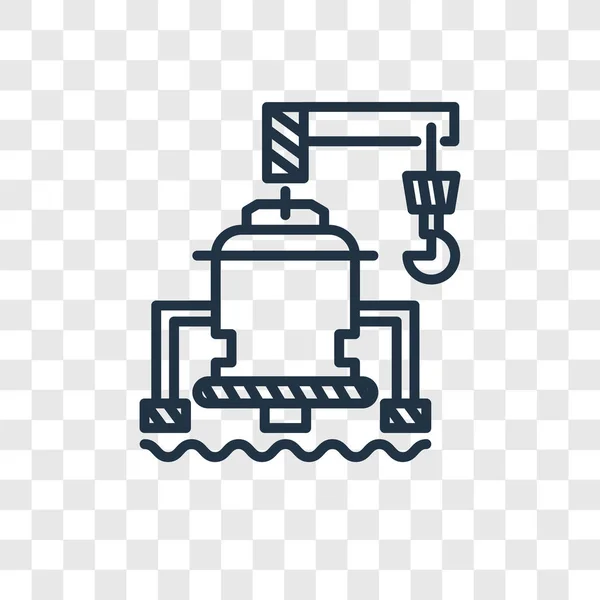 Hafenkran-Vektor-Symbol isoliert auf transparentem Hintergrund, Hafenkran-Logo-Design — Stockvektor