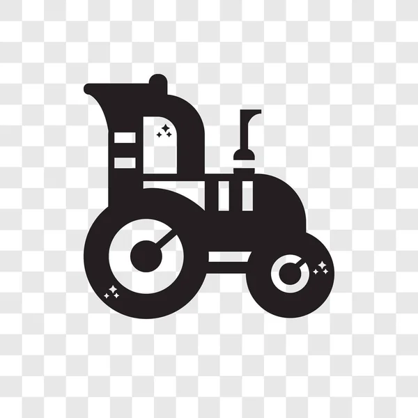 Tractor vector icon isolated on transparent background, Tractor — Stock Vector