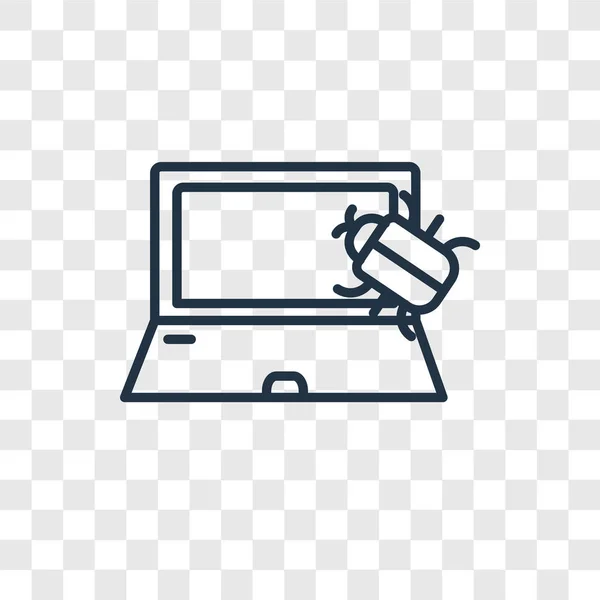 Icono de vector de error aislado sobre fondo transparente, diseño del logotipo de Bug — Archivo Imágenes Vectoriales