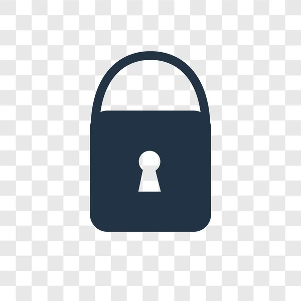 Padlock vector icon isolated on transparent background, Padlock logo design — Stock Vector