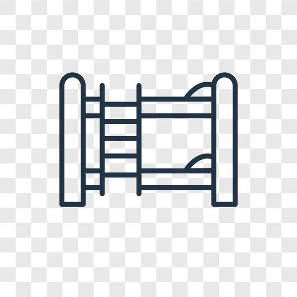 Emeletes ágy vector icon elszigetelt átlátszó háttér, emeletes ágy logo tervezés — Stock Vector