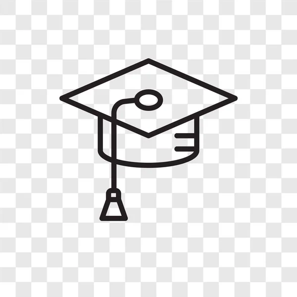 Mortarboard vector icono aislado sobre fondo transparente, diseño del logotipo de Mortarboard — Archivo Imágenes Vectoriales