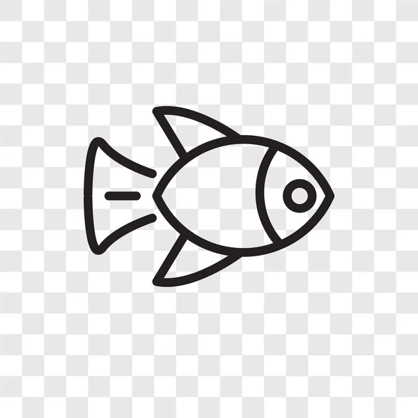 Icono de vector de pescado aislado sobre fondo transparente, diseño del logotipo de pescado — Vector de stock