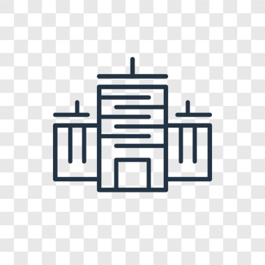 Saydam arka plan üzerinde bina logo tasarımı izole vektör simge oluşturma