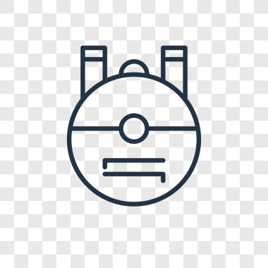 Saydam arka plan üzerinde sırt çantası logo tasarımı izole sırt çantası vektör simgesi