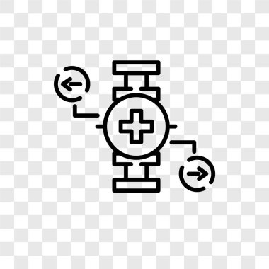 Saydam arka plan üzerinde sağlık logo tasarımı izole sağlık vektör simgesi