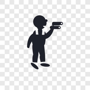 Adam vektör simge bakan şeffaf arka plan üzerinde adam izole. 