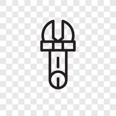 Saydam arka plan üzerinde İngiliz anahtarı logo tasarımı izole anahtar vektör simgesine