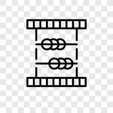 Saydam arka plan üzerinde abaküs logo tasarımı izole abacus vektör simgesi