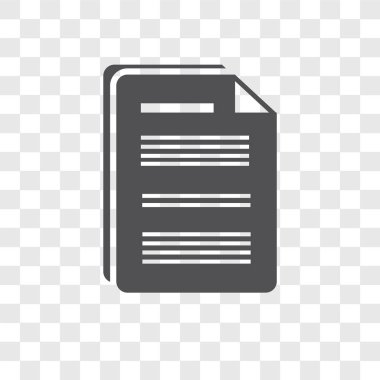 Saydam arka plan üzerinde belgelerine izole belge vektör simgesi