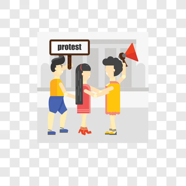 Protest vector icon isolated on transparent background, Protest — Stock Vector