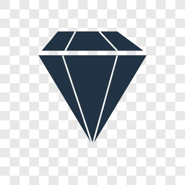 Icono del vector del diamante aislado sobre fondo transparente, diseño del logotipo del diamante — Archivo Imágenes Vectoriales