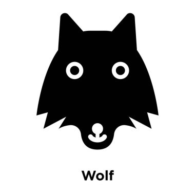 Beyaz arka plan, logo şeffaf arka plan, kurt işareti kavramı üzerinde izole kurt simge vektör siyah sembol dolu
