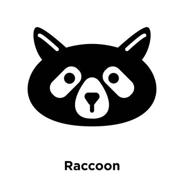 Beyaz arka plan, logo şeffaf arka plan, rakun işareti kavramı üzerinde izole rakun simge vektör siyah sembol dolu