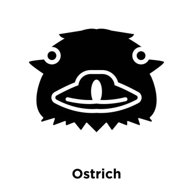 Beyaz arka plan, logo şeffaf arka plan, devekuşu işareti kavramı üzerinde izole devekuşu simge vektör siyah sembol dolu