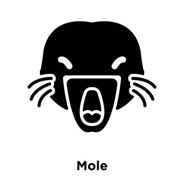 Beyaz arka plan, logo şeffaf arka plan, köstebek işareti kavramı üzerinde izole köstebek simge vektör siyah sembol dolu