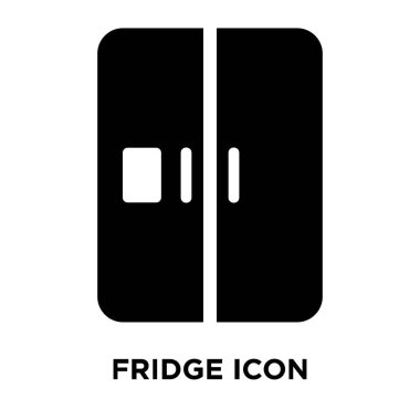 Fridge icon vector isolated on white background, logo concept of Fridge sign on transparent background, filled black symbol clipart