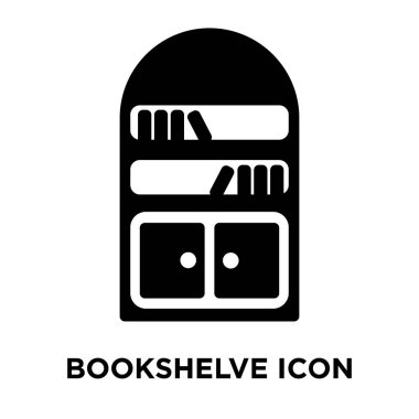 Beyaz arka plan, logo şeffaf arka plan, Bookshelve işareti kavramı üzerinde izole Bookshelve simge vektör siyah sembol dolu