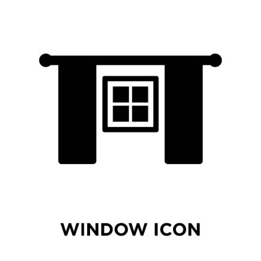 Beyaz arka plan, logo şeffaf arka plan, pencere işareti kavramı üzerinde izole pencere simge vektör siyah sembol dolu