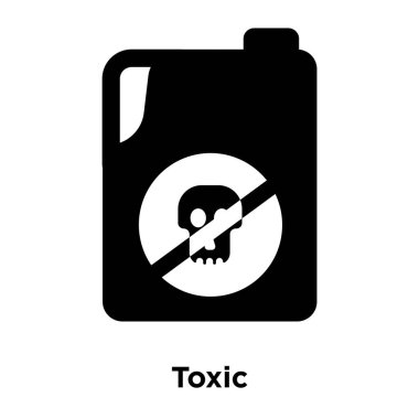 Beyaz arka plan üzerinde toksik işareti kavramı logo izole toksik simge vektör şeffaf arka plan üzerinde siyah sembol dolu