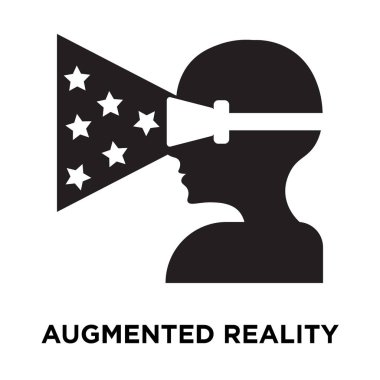 Augmented gerçeklik simge vektör, beyaz arka plan üzerinde izole Augmented gerçeklik kavramı logo şeffaf arka plan, dolgulu siyah sembolü imzalamak