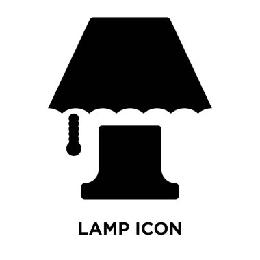 Beyaz arka plan, logo şeffaf arka plan, lamba işareti kavramı üzerinde izole lamba simge vektör siyah sembol dolu