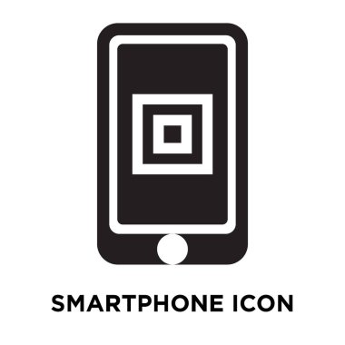 Beyaz arka plan, logo şeffaf arka plan, tabelada Smartphone kavramı üzerinde izole Smartphone simge vektör siyah sembol dolu