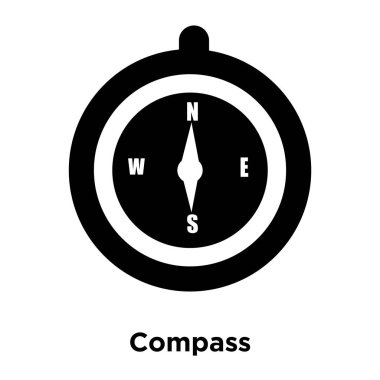 Beyaz arka plan, logo şeffaf arka plan, pusula işareti kavramı üzerinde izole pusula simgesini vektör siyah sembol dolu