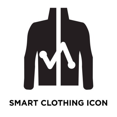 Beyaz arka plan, logo şeffaf arka plan, akıllı giyim işareti kavramı üzerinde izole akıllı giyim simge vektör siyah sembol dolu