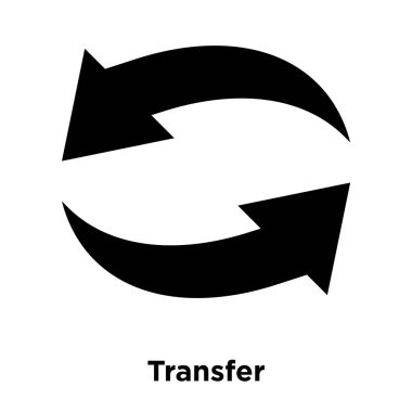 Beyaz arka plan, logo şeffaf arka plan, Transfer işareti kavramı üzerinde izole transfer simge vektör siyah sembol dolu